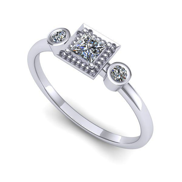 Inel de logodna din aur alb cu diamant