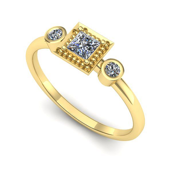 Inel din aur galben cu diamant