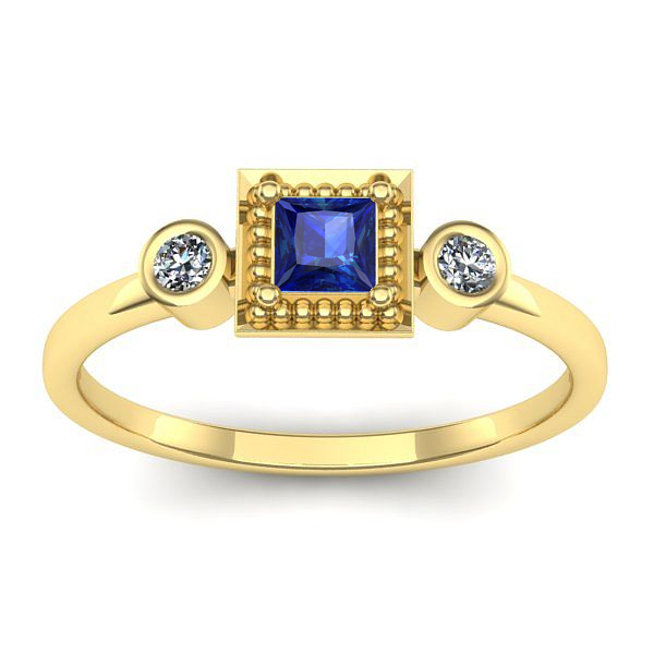 Inel logodna cu safir patrat