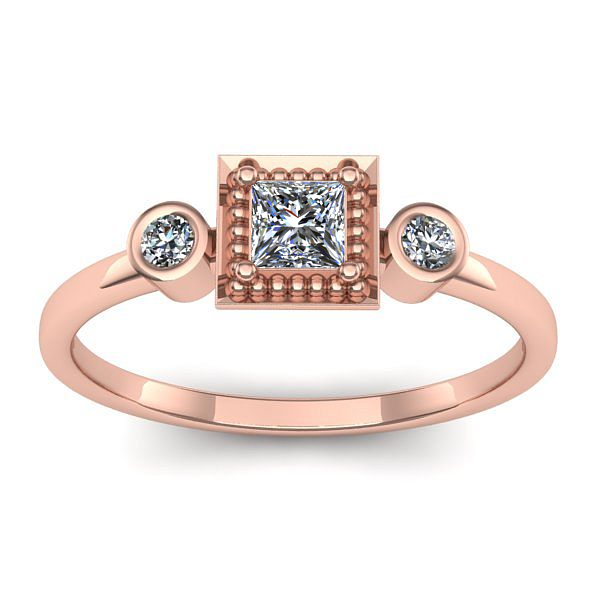 Inel logodna cu safir alb patrat