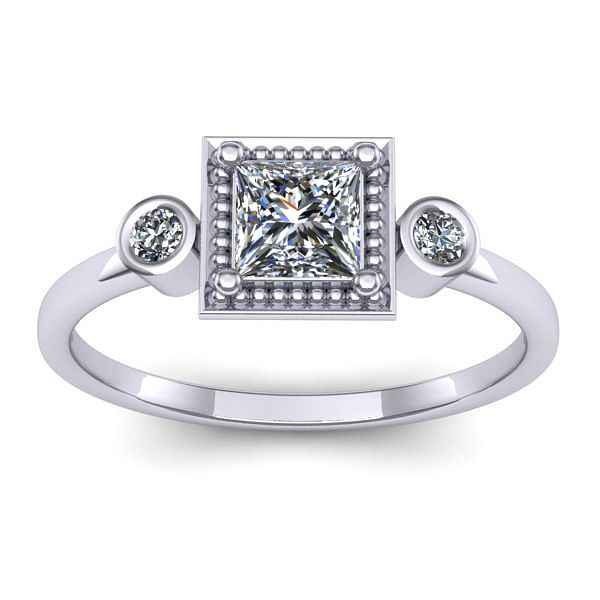 Inel logodna cu diamant patrat