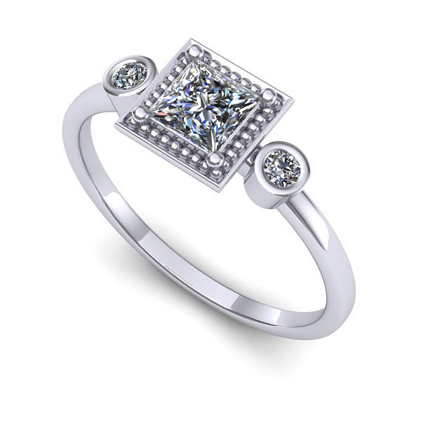 Inel de logodna din aur alb cu diamant