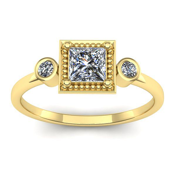 Inel de logodna cu diamant patrat