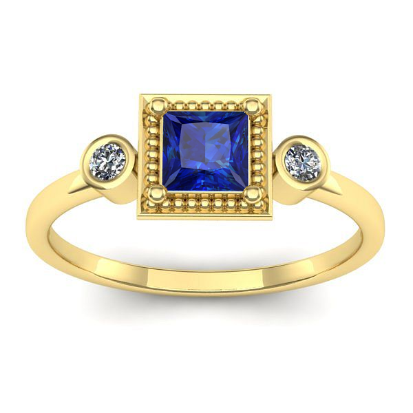 Inel cu safir patrat