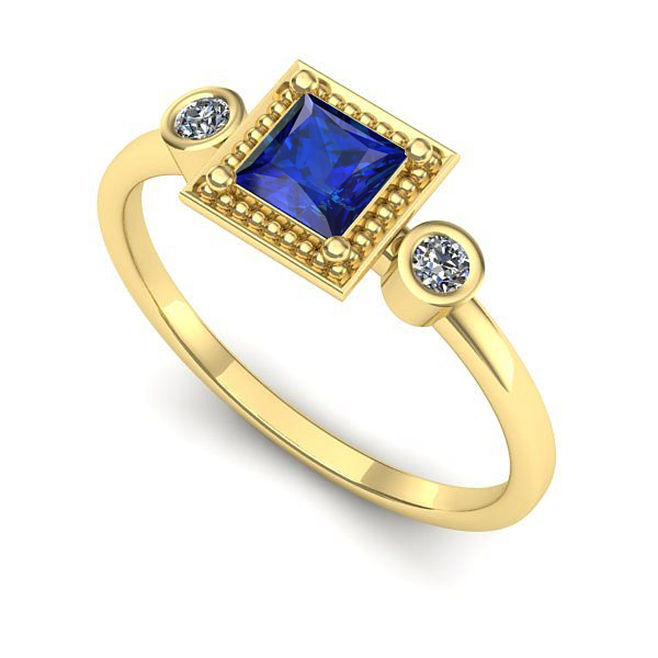 Inel din aur galben cu safir