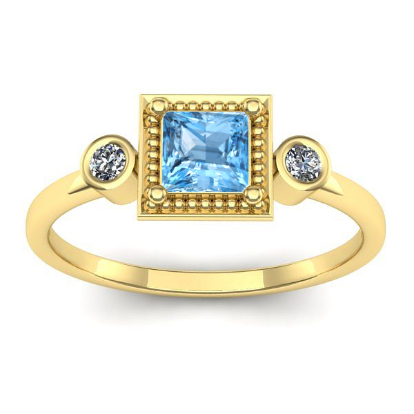 Inel de logodna cu topaz blue patrat