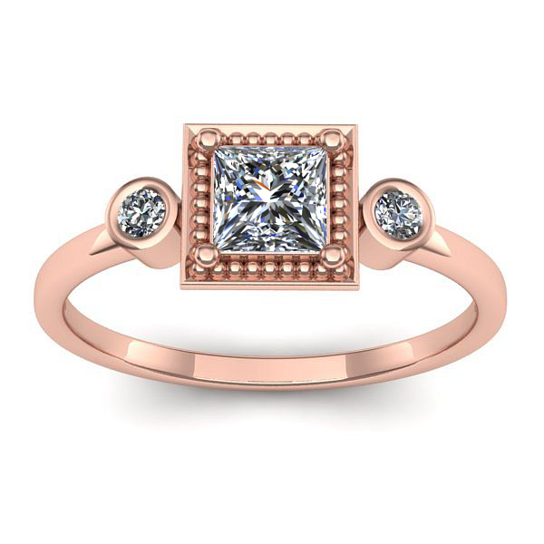 Inel logodna cu safir alb patrat