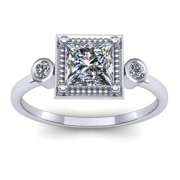 Inel logodna cu diamant de laborator patrat