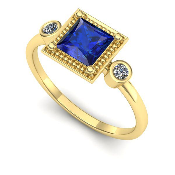 Inel din aur galben cu safir