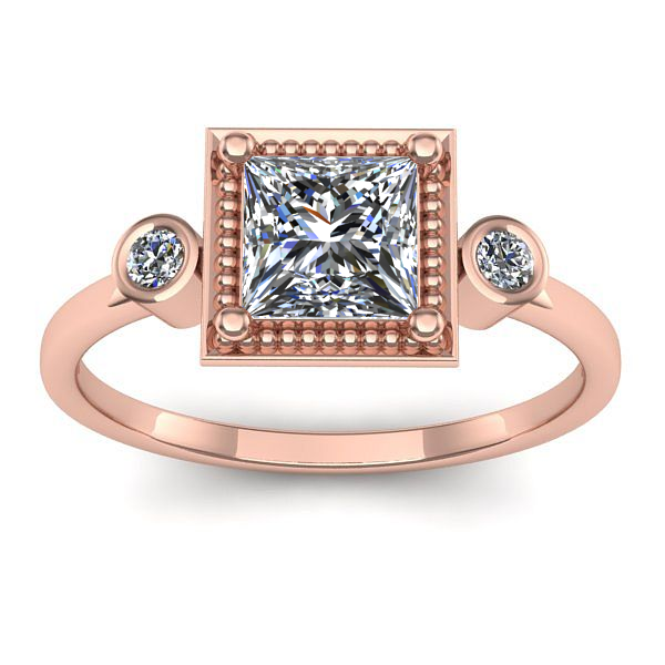 Inel logodna cu safir alb patrat