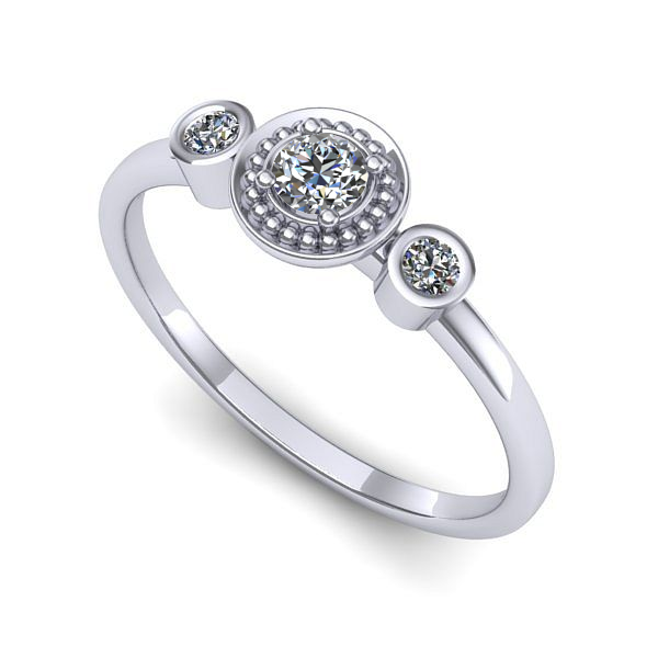 Inel logodna din aur alb cu diamant