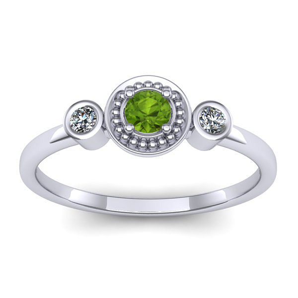 Inel cu peridot rotund