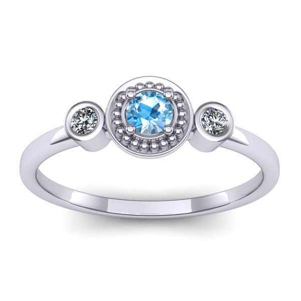 Inel logodna cu topaz blue rotund