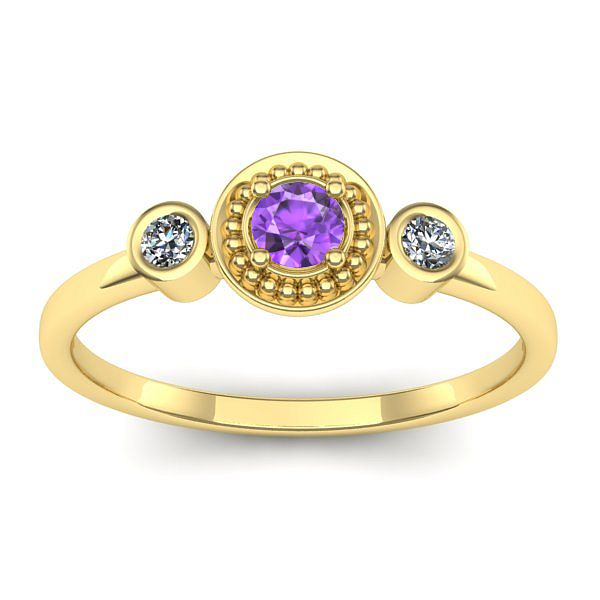 Inel cu ametist rotund