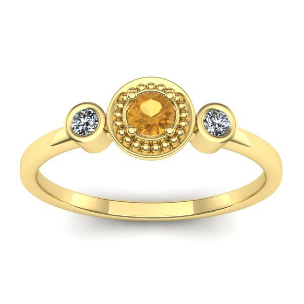Inel de logodna cu citrin rotund