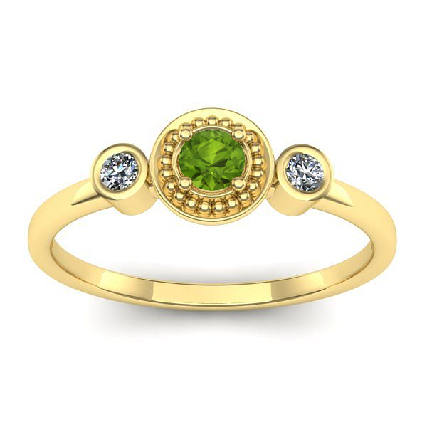 Inel logodna cu peridot rotund