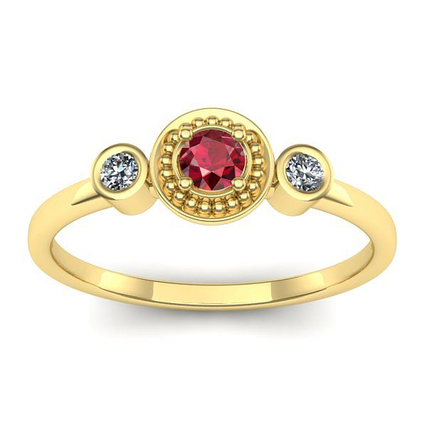 Inel de logodna cu rubin rotund