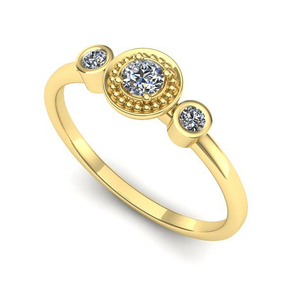 Inel de logodna din aur galben cu safir alb