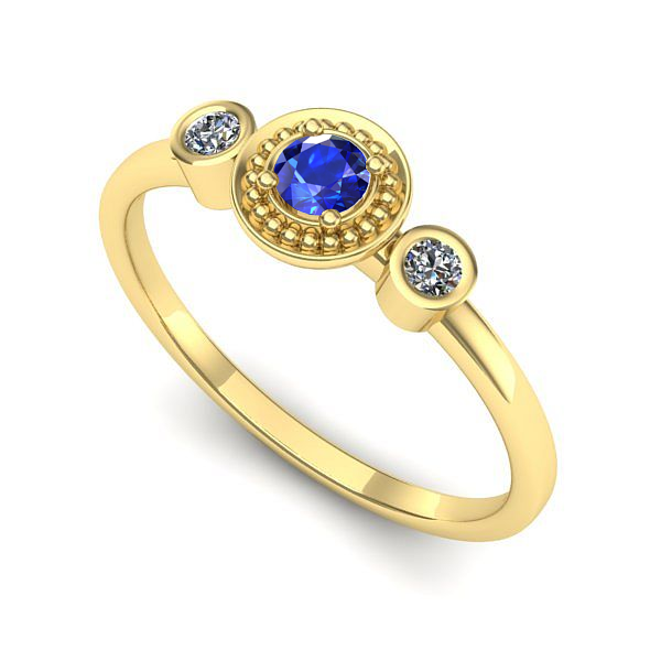 Inel din aur galben cu safir