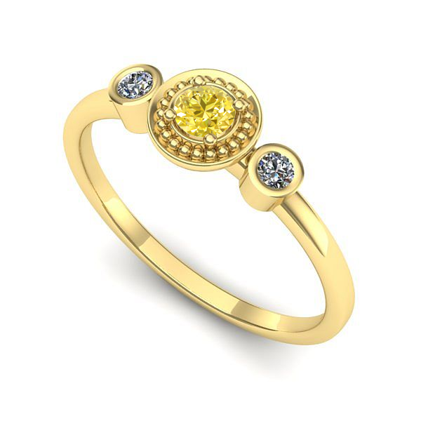 Inel din aur galben cu safir galben