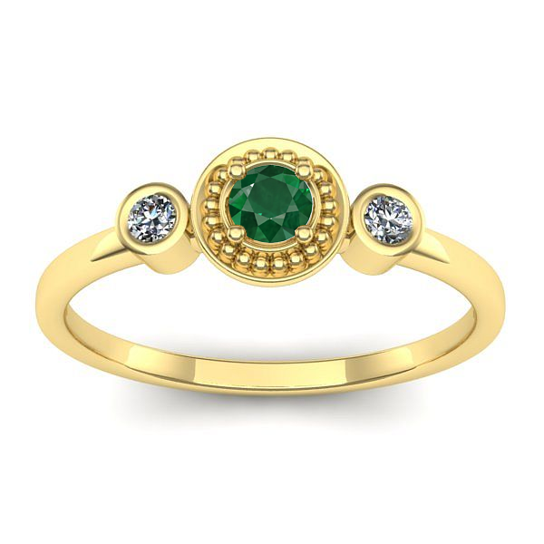 Inel cu smarald rotund