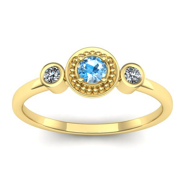 Inel de logodna cu topaz blue rotund