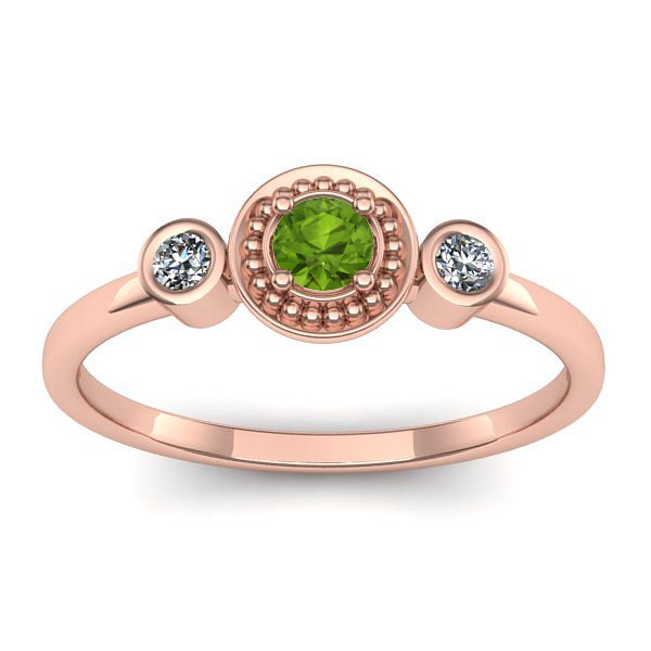 Inel logodna cu peridot rotund