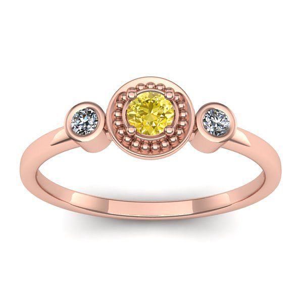 Inel de logodna cu safir galben rotund