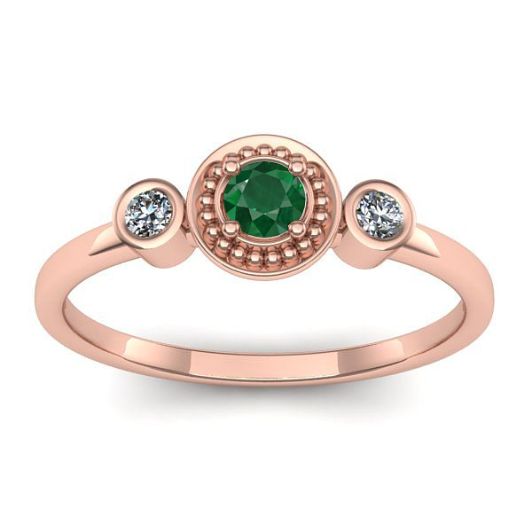 Inel cu smarald rotund