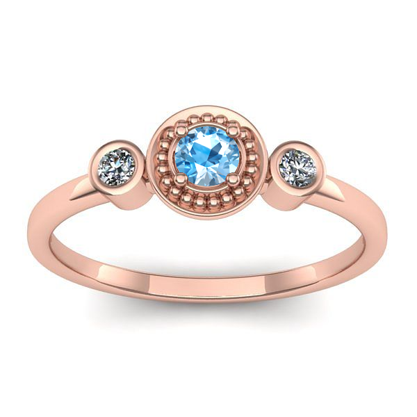Inel cu topaz blue rotund