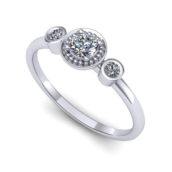 Inel de logodna din aur alb cu diamant