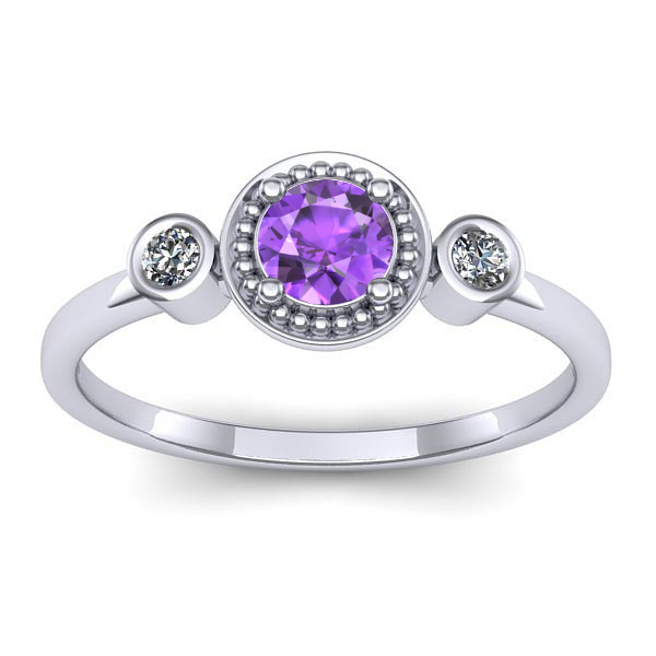 Inel cu ametist rotund