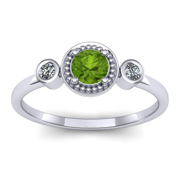 Inel de logodna cu peridot rotund