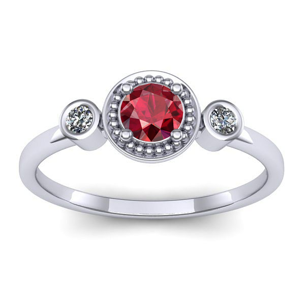 Inel cu rubin rotund