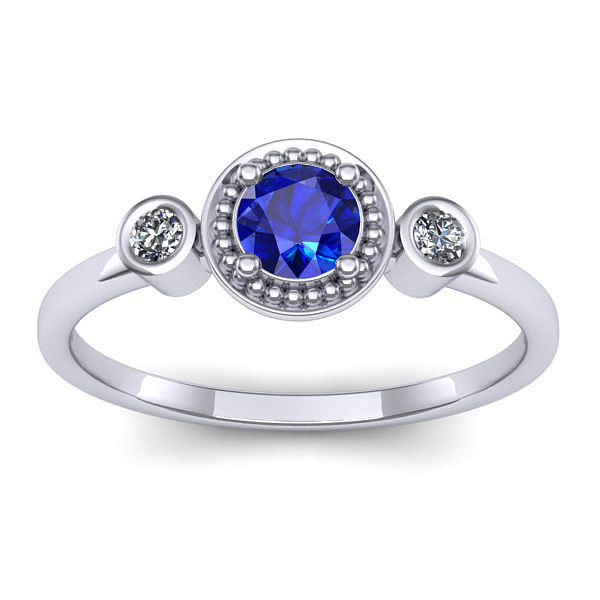 Inel logodna cu safir rotund