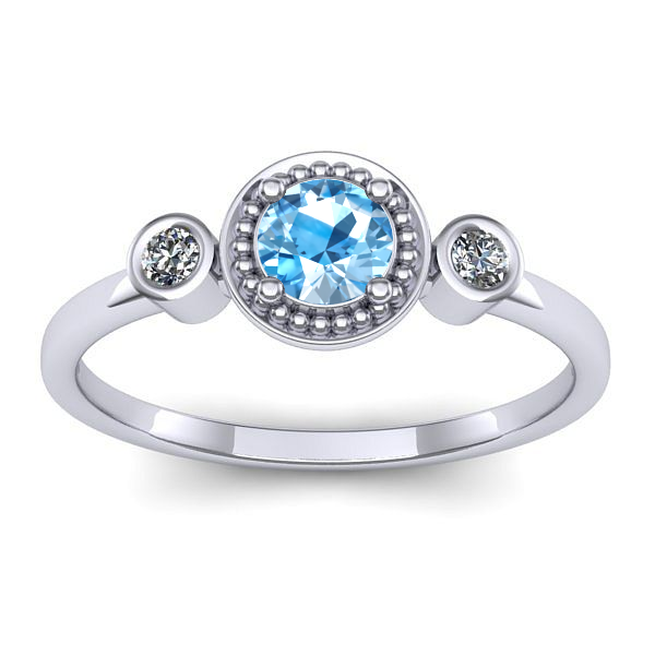 Inel de logodna cu topaz blue rotund