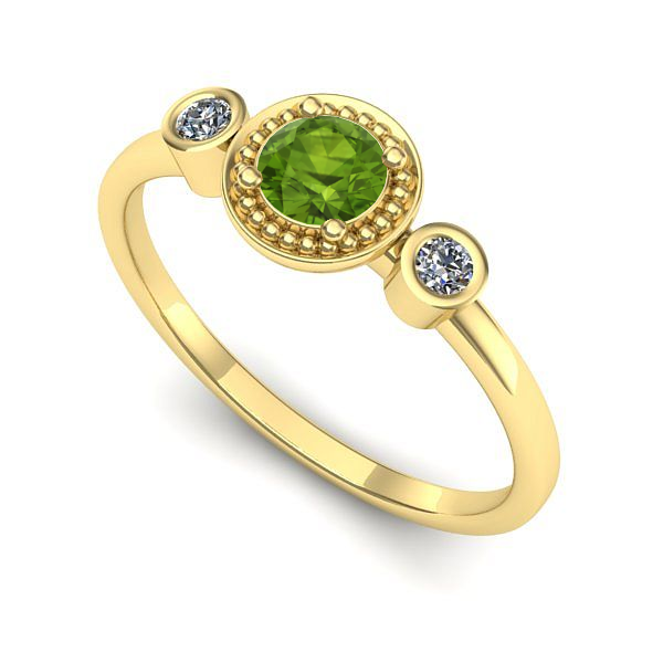 Inel din aur galben cu peridot