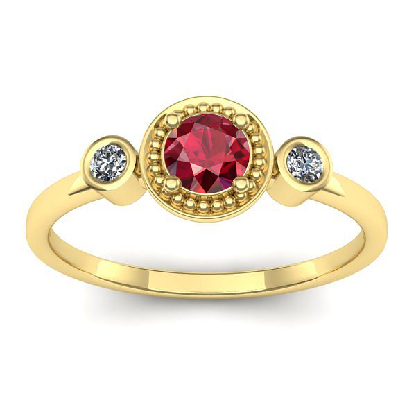 Inel cu rubin rotund