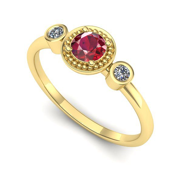 Inel din aur galben cu rubin