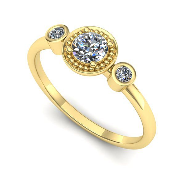 Inel din aur galben cu safir alb