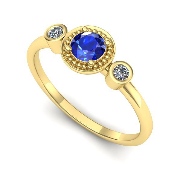 Inel din aur galben cu safir