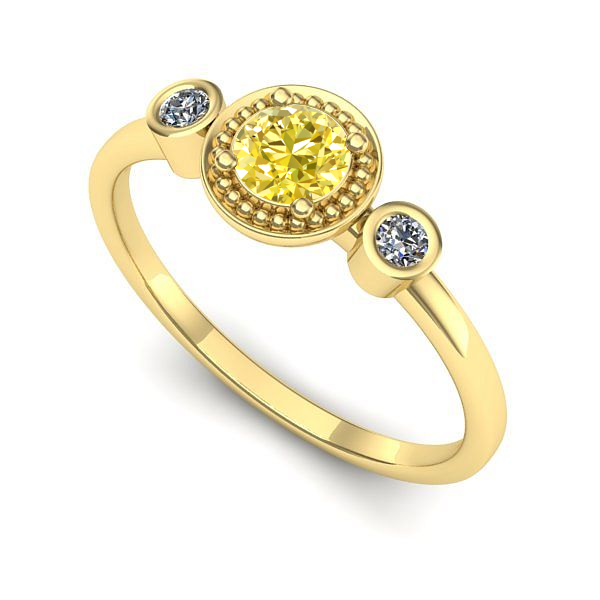 Inel din aur galben cu safir galben