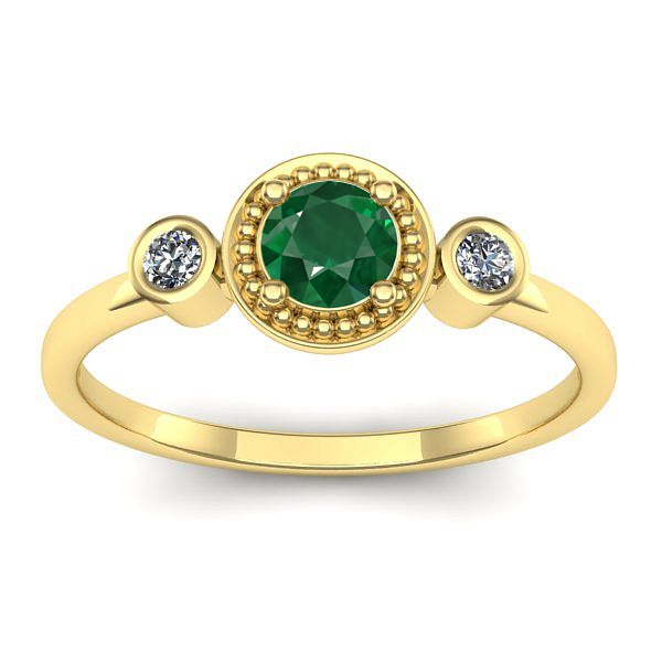 Inel cu smarald rotund