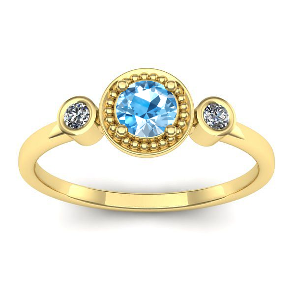 Inel logodna cu topaz blue rotund