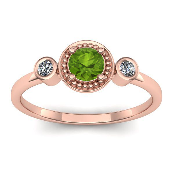 Inel de logodna cu peridot rotund