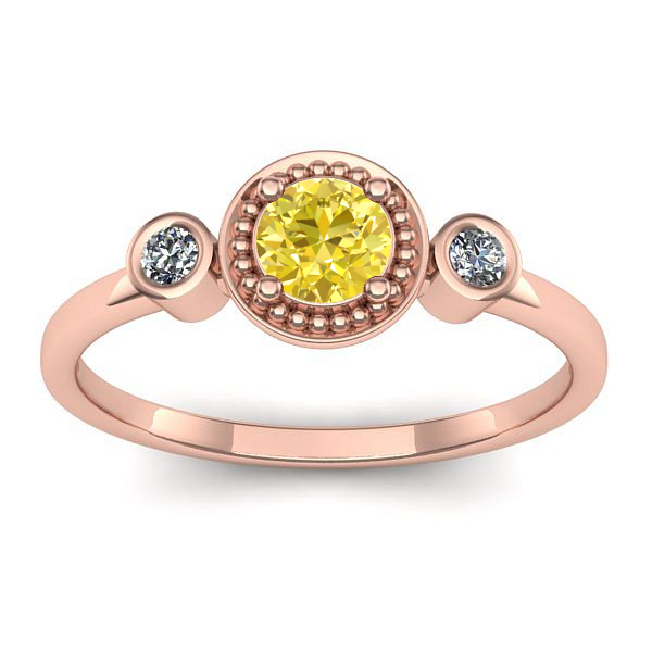 Inel logodna cu safir galben rotund