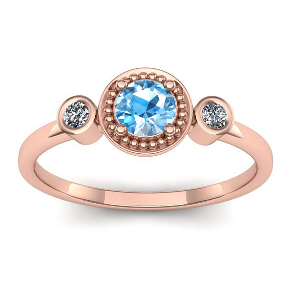 Inel de logodna cu topaz blue rotund