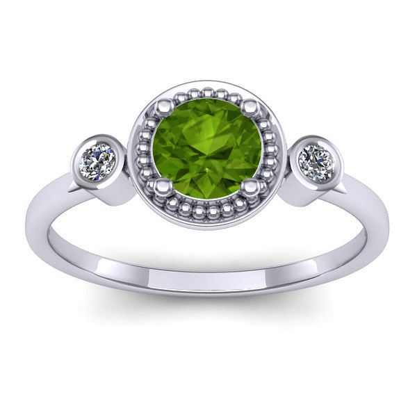 Inel cu peridot rotund