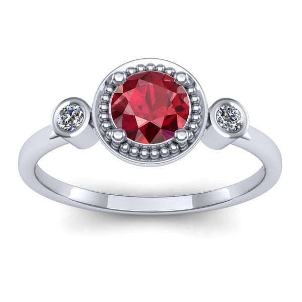 Inel cu rubin rotund