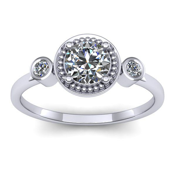 Inel de logodna cu safir alb rotund